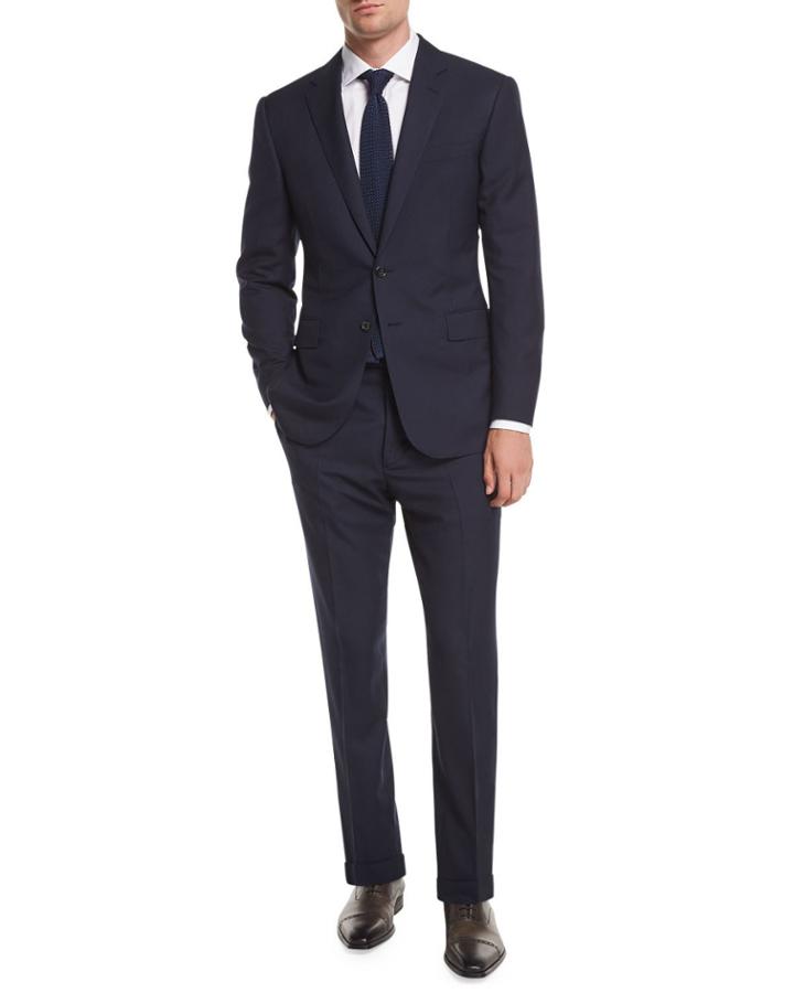 Two-button Wool Plaid