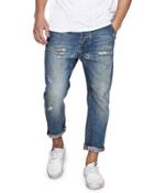 Mr. Brown Distressed Jeans, Blue Buoy