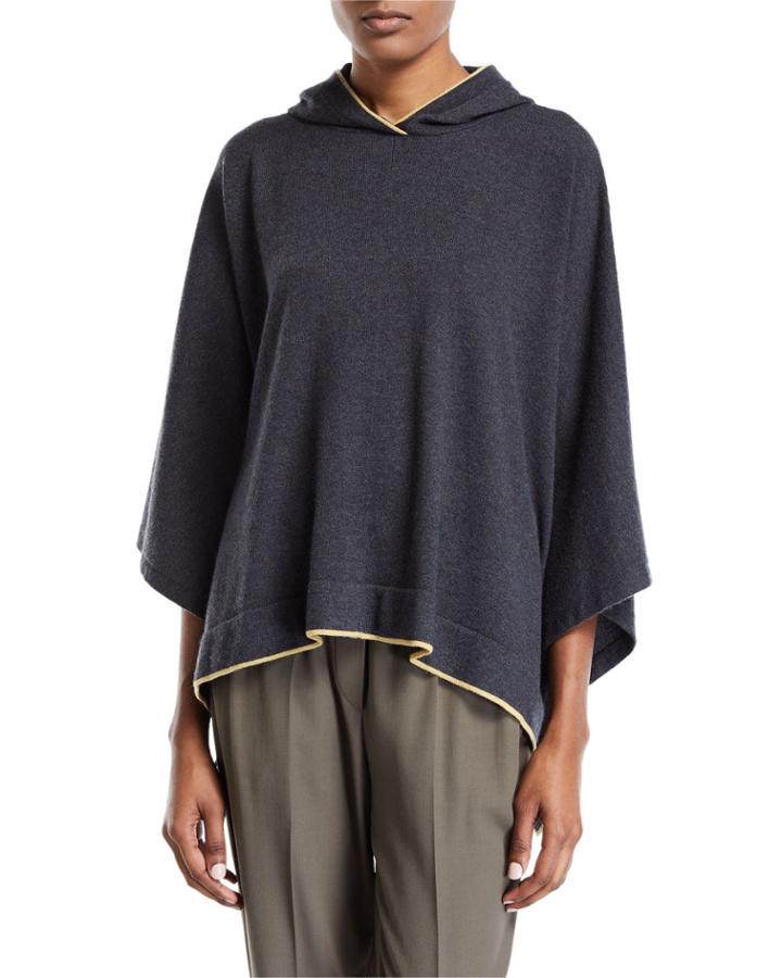 Cashmere Hooded Poncho