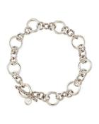 Classic Chain Silver Link Station Bracelet,