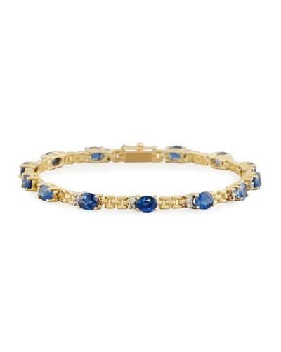 14k Sapphire & Diamond Tennis Bracelet