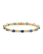14k Sapphire & Diamond Tennis Bracelet