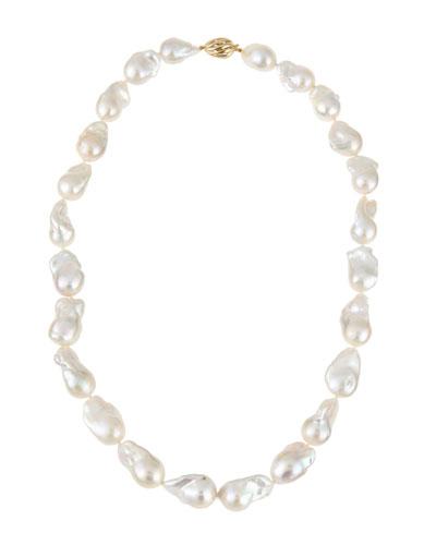 14k Statement Baroque Pearl Necklace,