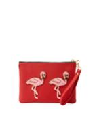 Vegan Flamingo Clutch Bag, Red