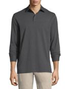 Cotton-blend Long-sleeve Polo