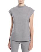 Hudson Mock-neck Check Top