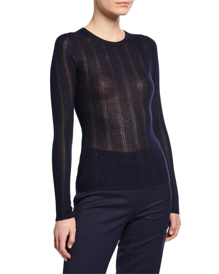 Cashmere-silk Pointelle Knit