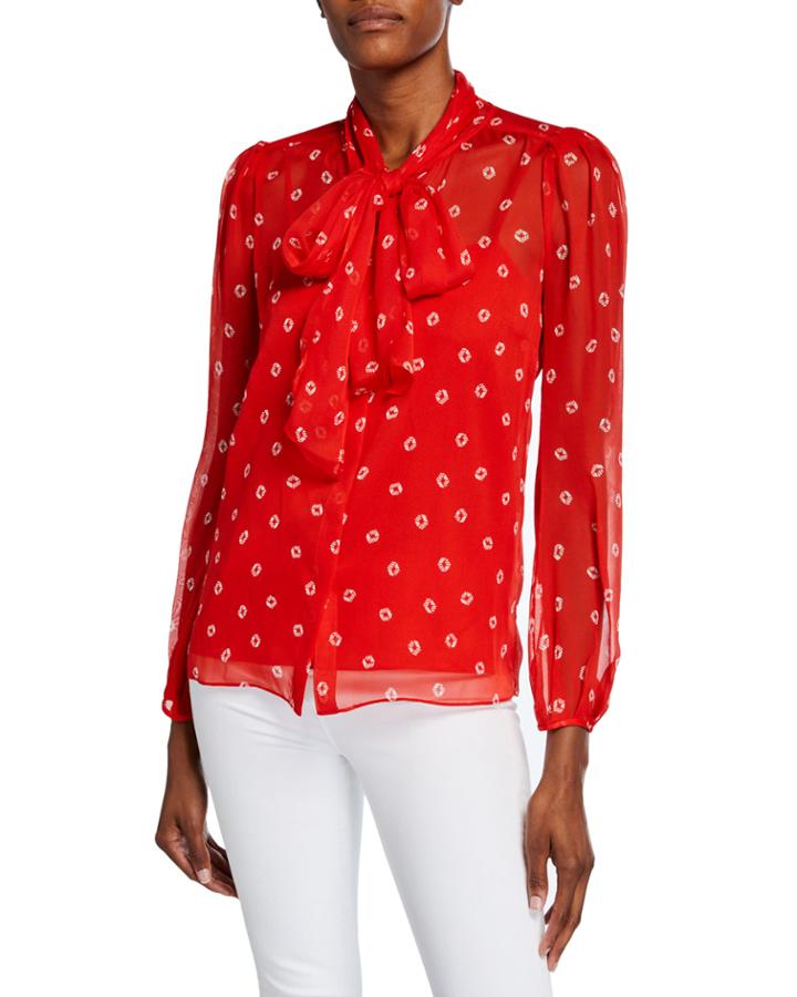 Camilla Geometric Tie-neck