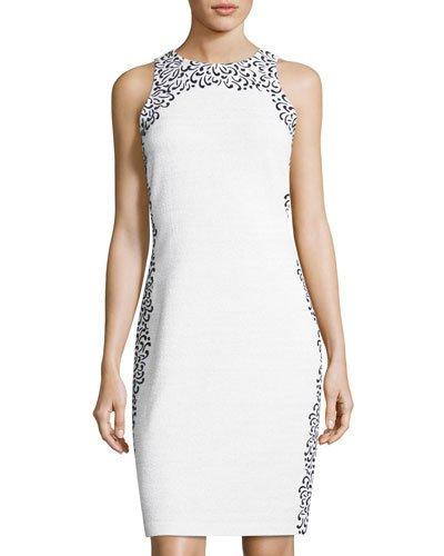 Flocking-detail Shimmer Boucl&eacute; Dress