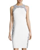 Flocking-detail Shimmer Boucl&eacute; Dress