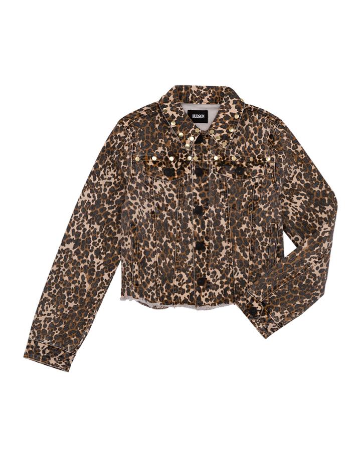 Girls' Jungle Studded Denim Jacket,