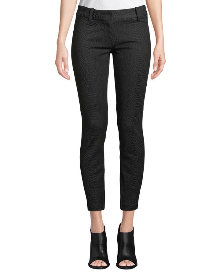 Snakeskin Jacquard Skinny Trousers