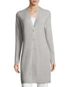 Long Mixed-rib Cardigan,