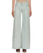 High-waist Striped Flare