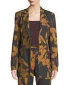 Vernay Floral-print Wool/cotton Blazer Jacket