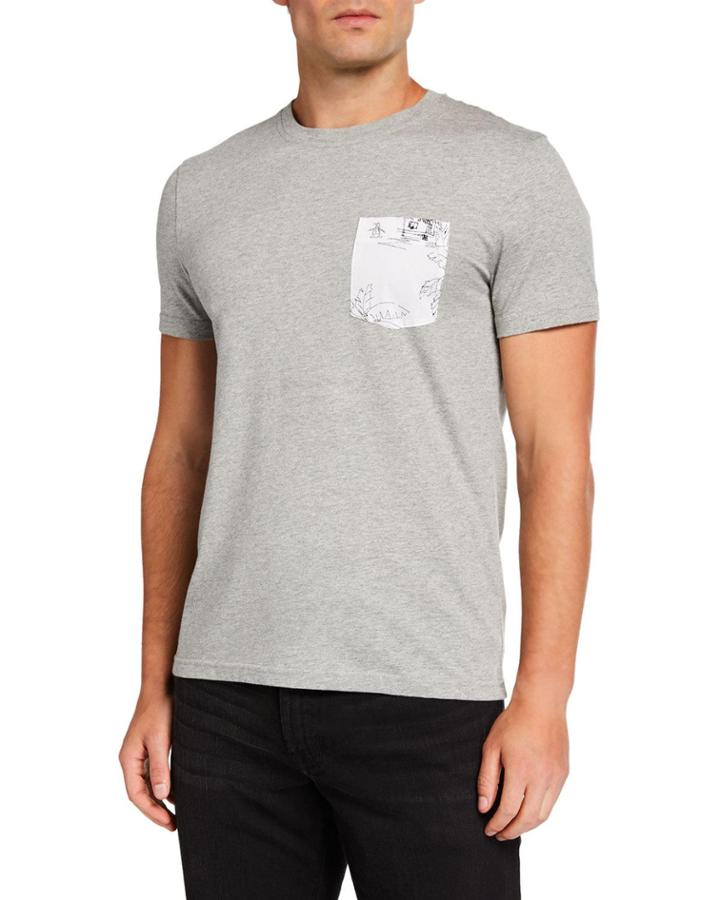 Men's Short-sleeve Tropical-pocket T-shirt
