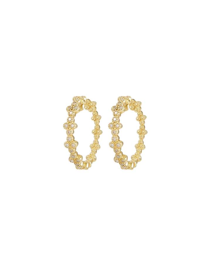 18k Provence Diamond Quad Hoop Earrings