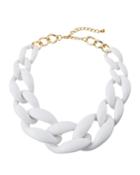 Graduated Resin-link Necklace, White