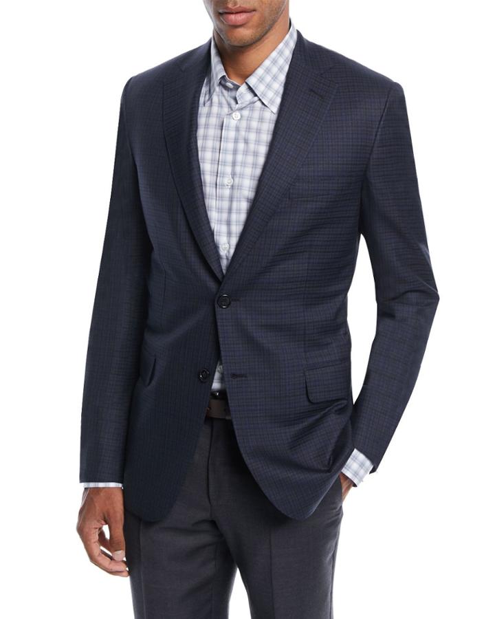 Check Wool Two-button Jacket
