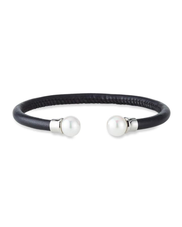 Leather Bangle W/