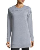 Tunic Sweatshirt W/lace-up Detail