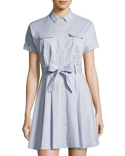 Marni Two-pocket Tie-waist Shirtdress,