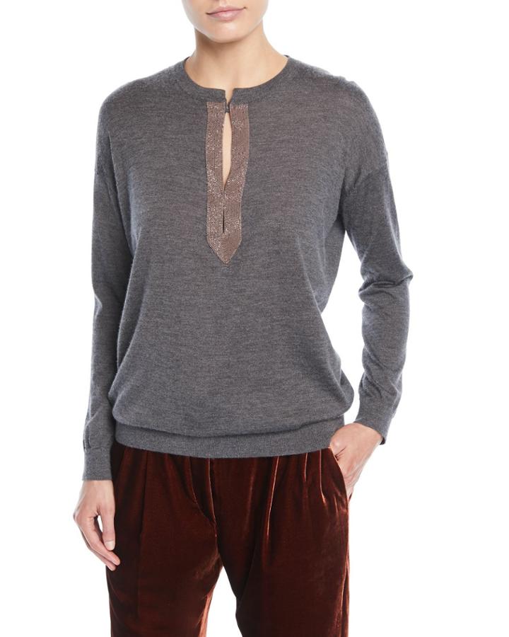 Monili Henley Cashmere-silk Pullover