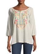 Linn Embroidered Voile Blouse