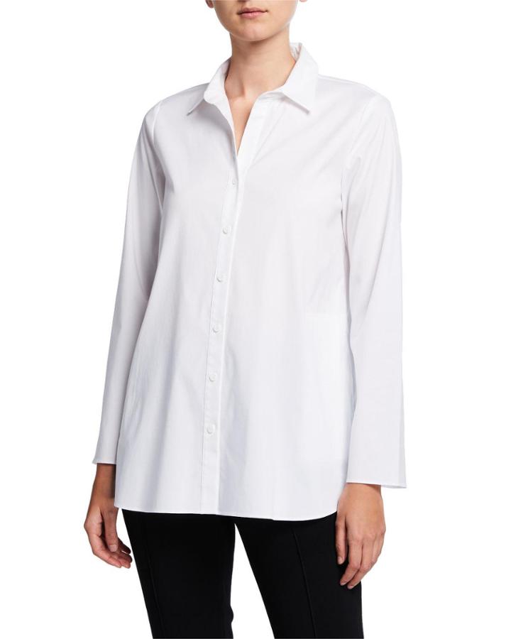 Tiegan Long-sleeve Button-down Blouse