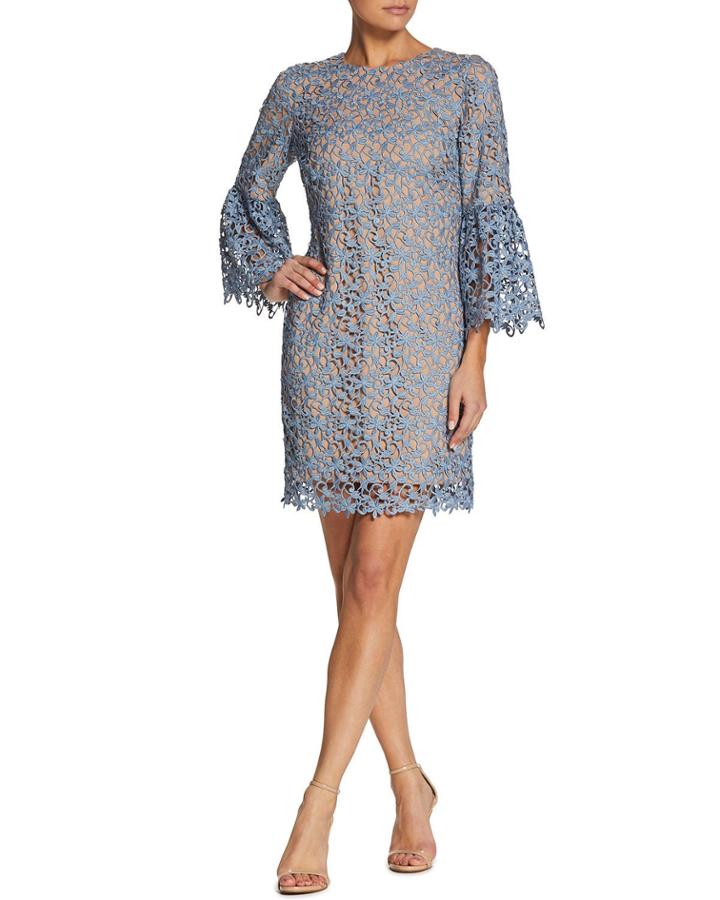 Lace Bell-sleeve Cocktail Dress
