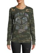 Cbgb Distressed Camo Long-sleeve Tee
