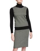 Bronwen Geo-print Ribbed Turtleneck