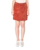 Suede A-line Skirt W/