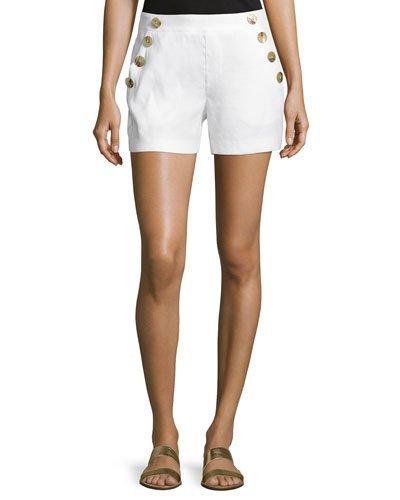 Sailor-button Linen-blend