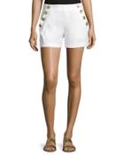 Sailor-button Linen-blend