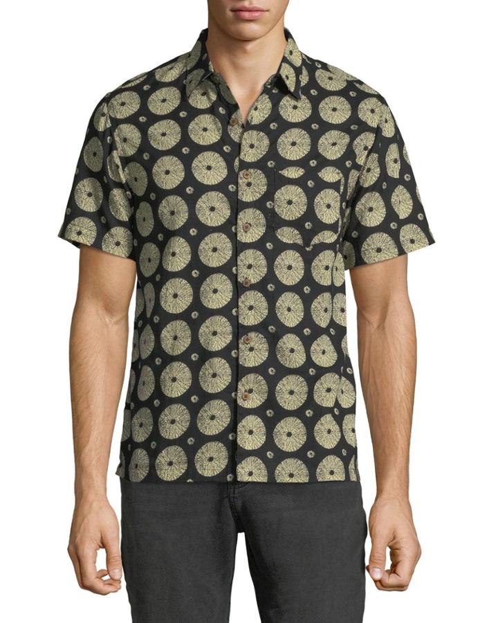 Men's Casual Fit Short-sleeve Circle-print
