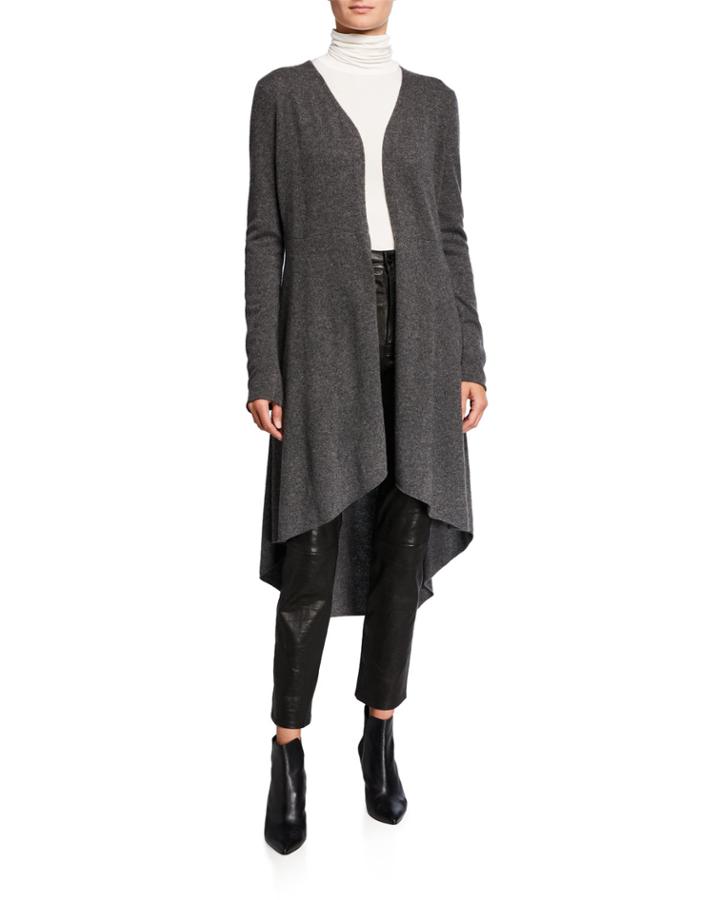 Cashmere High-low Fishtail-hem Duster