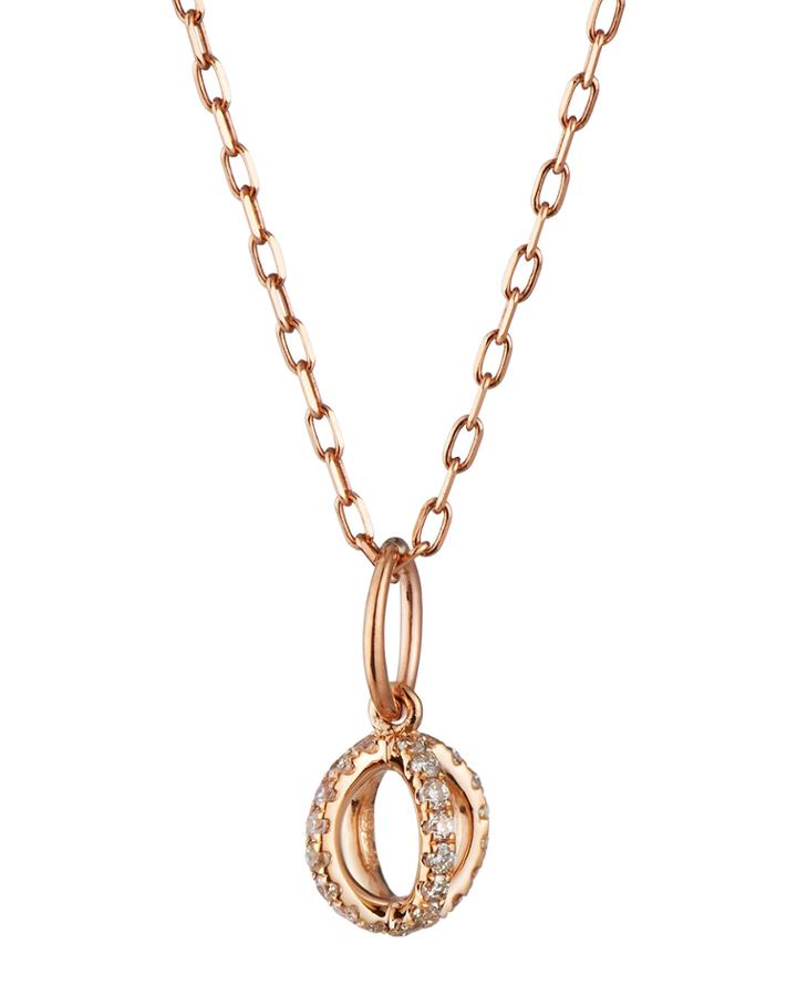 14k Rose Gold Diamond Wire Sphere Necklace