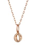 14k Rose Gold Diamond Wire Sphere Necklace