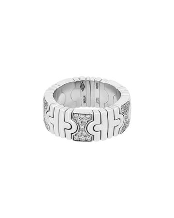 18k White Gold Parentesi Half Diamond Ring,