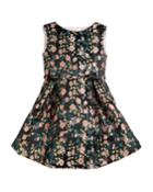 Floral Jacquard Sleeveless Dress,