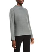 Ribbed Wool-cashmere Funnel-neck