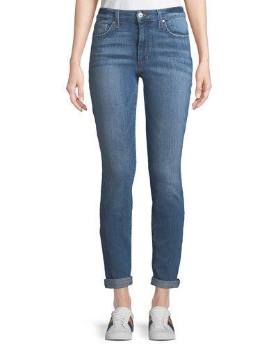 Charlie Rolled-cuff Ankle Skinny Jeans, Blue