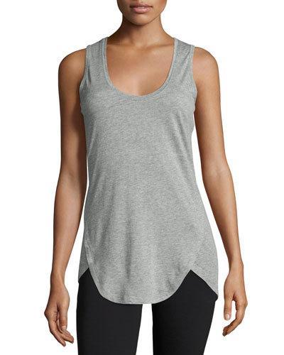Petal Hem Tank Top, Dark Heather Gray