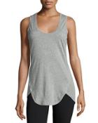 Petal Hem Tank Top, Dark Heather Gray