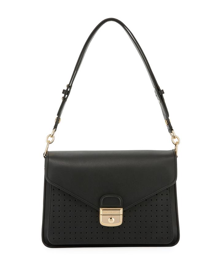 Mademoiselle Perforated Leather Hobo Bag