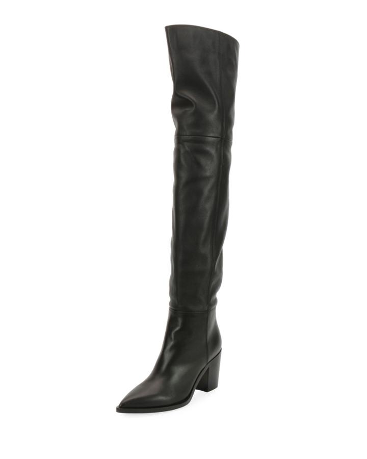 Leather Western Over-the-knee Boots