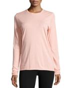 Long-sleeve Jewel-neck Top