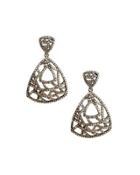 Champagne Diamond Triangular Double-drop Earrings