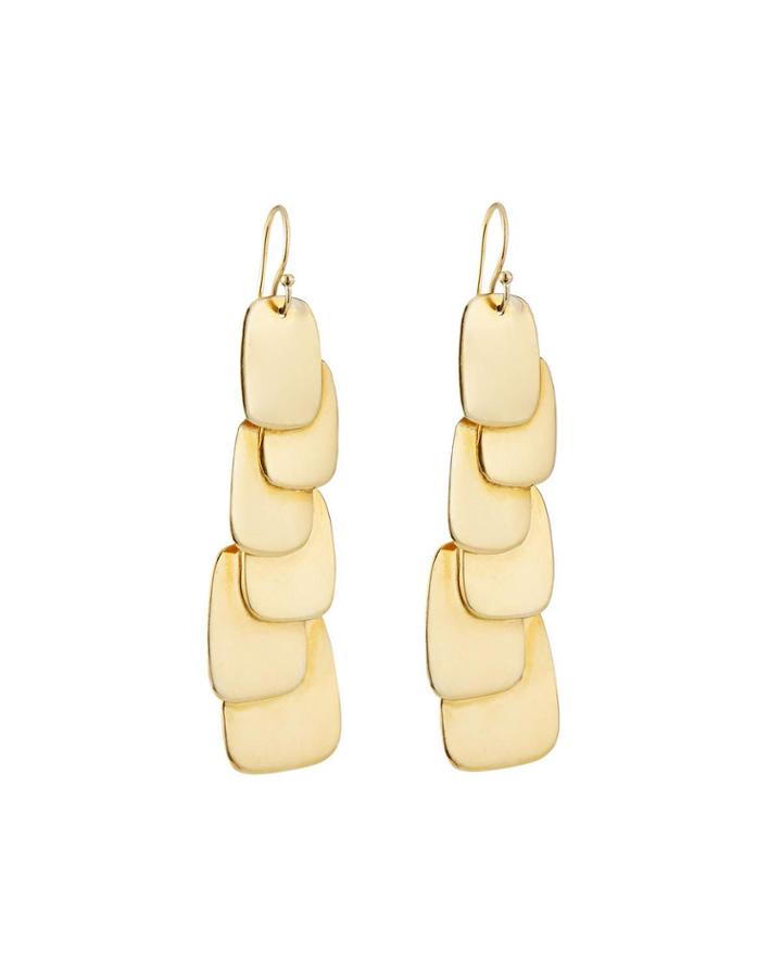 Inka Drop Earrings, Gold
